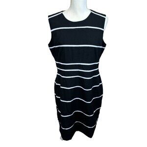 Black and White Striped Sleeveless Dress
